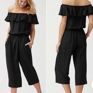 Tommy Bahama Black Linen/Viscose Jumpsuit, XS